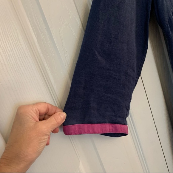 Boden 100% Linen Blue and Pink Dress - Picture 4 of 11